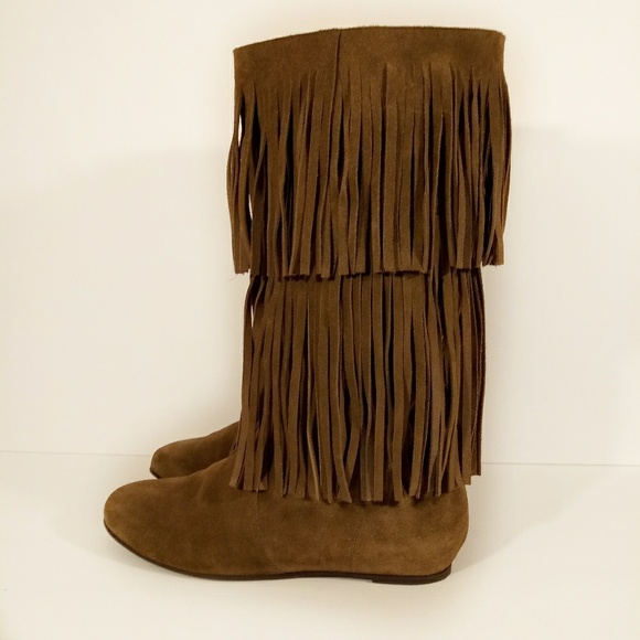 Michael Kors Collection Suede Fringe Boots Italy - Picture 6 of 8